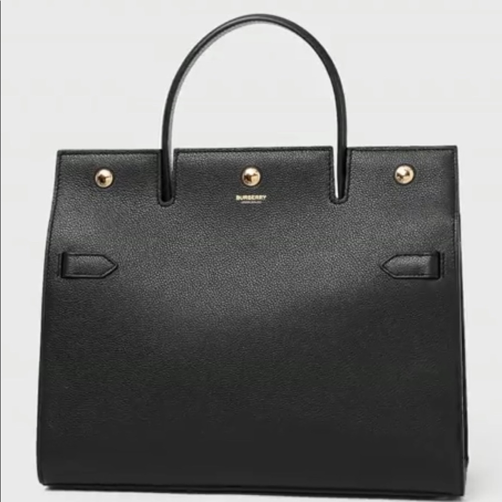 Burberry Medium Leather Title Bag